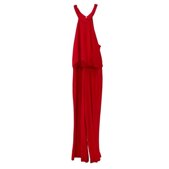 Jay Godfrey Red Anselm Halter Sleeveless Jumpsuit - Size 4 - Picture 2 of 8